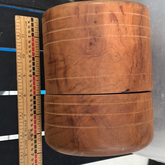 Burl wood Lathed Lidded Canister“Round BOX W/ Wood Lid Desk Storage Decorative - Picture 10 of 15